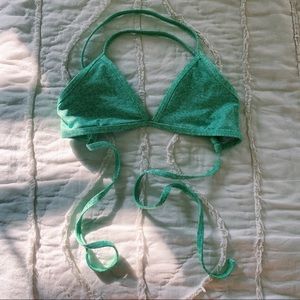 Jolyn Heather Green Triangle Swim Top